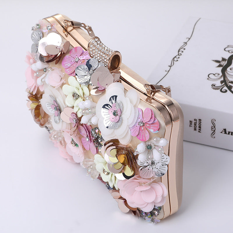 Women's Handmade Flower Dinner Party Clutch Bride Evening Bags