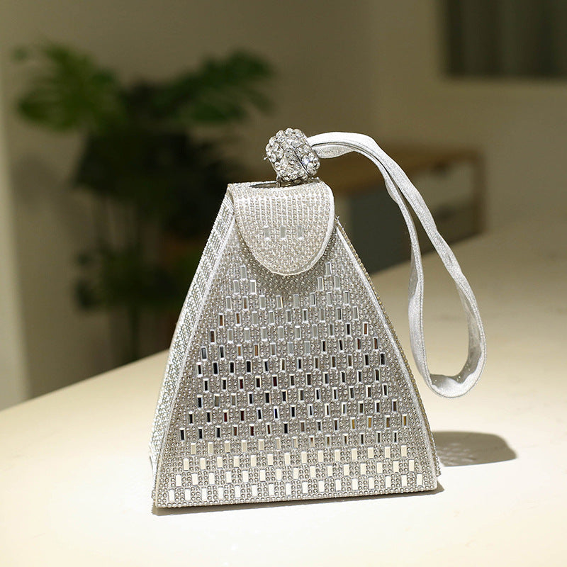 Beautiful Rhinestone Diamond Dinner Personalized Triangle Evening Bags