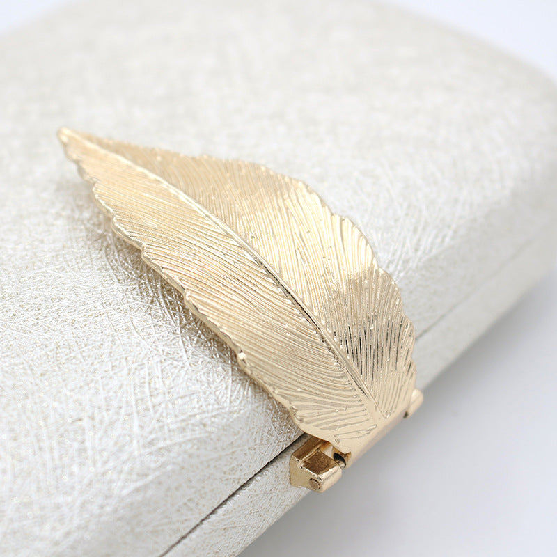 Popular Box Storage Metal Leaf Leather Evening Bags