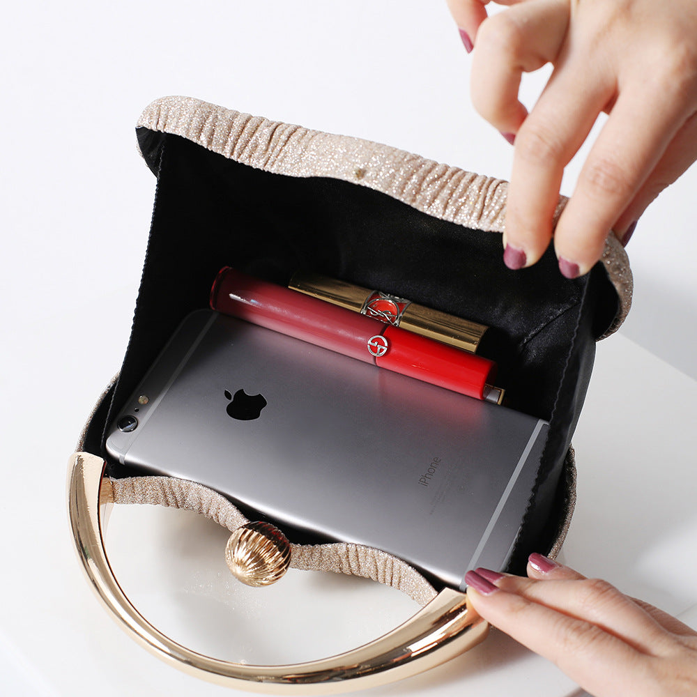 Retro Glittering Powder Portable Banquet Fashion Arc Evening Bags