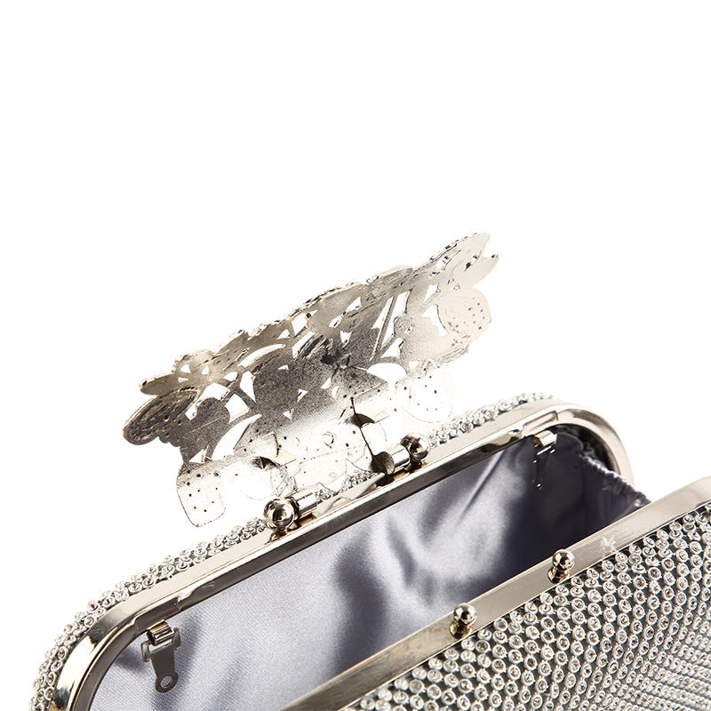 Quality Dinner Handmade Rhinestone Flower Leaf Evening Bags