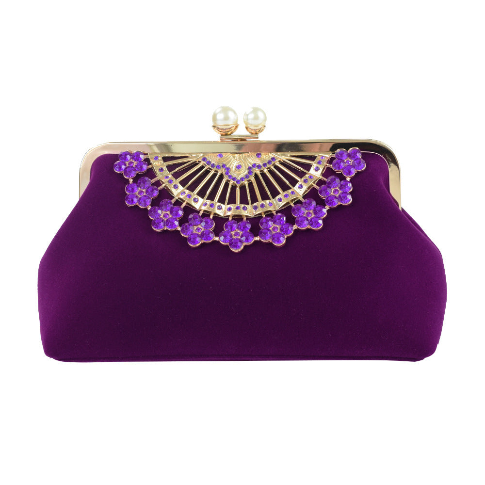 Women's Fashion Diamond Cheongsam Match Chain One Evening Bags