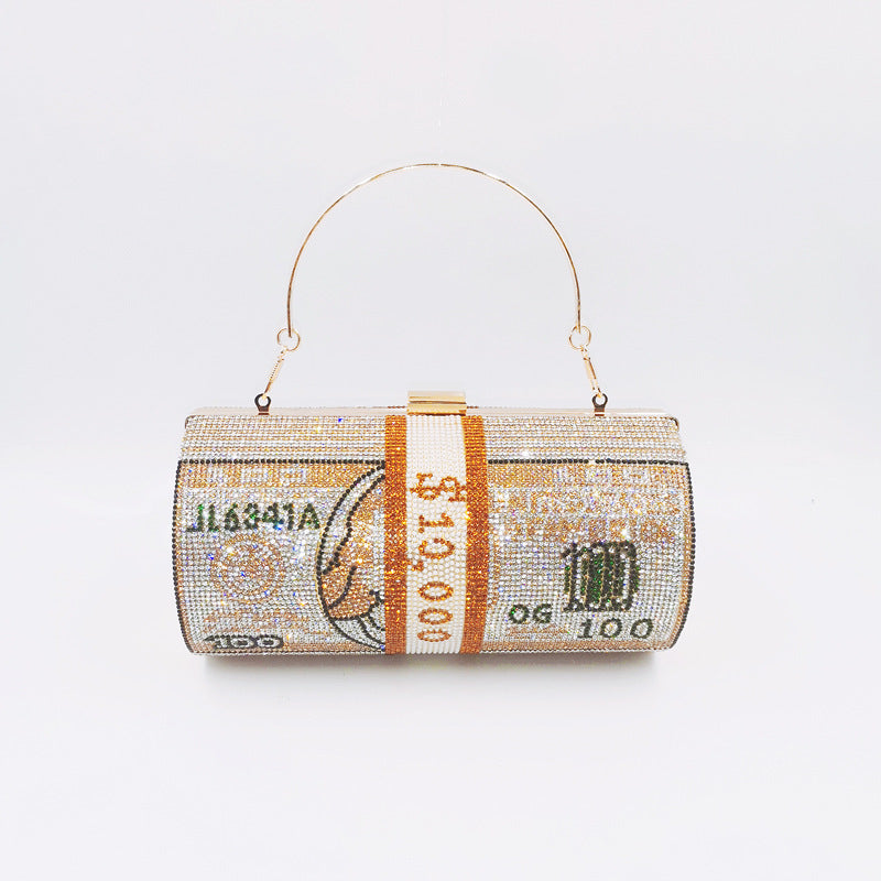 Jinshang Full Diamond Cylinder Usd Fashion Evening Bags