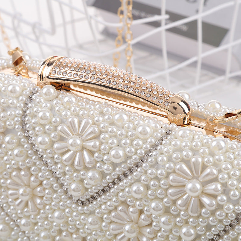 Durable Dinner Sweet Trend Pearl Embroidery Evening Bags