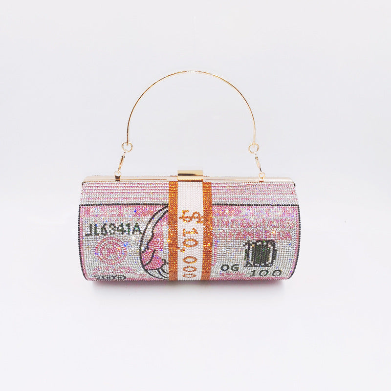 Jinshang Full Diamond Cylinder Usd Fashion Evening Bags