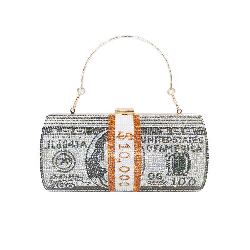 Jinshang Full Diamond Cylinder Usd Fashion Evening Bags