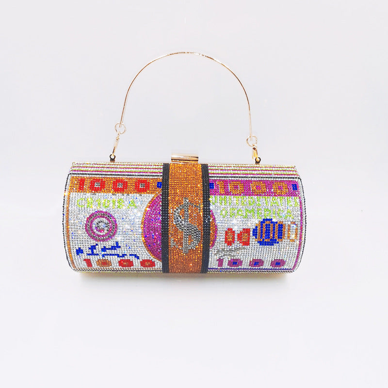Jinshang Full Diamond Cylinder Usd Fashion Evening Bags