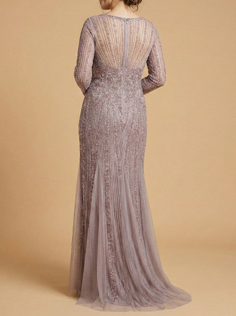 Lara High Neck Beaded Gown | 28857
