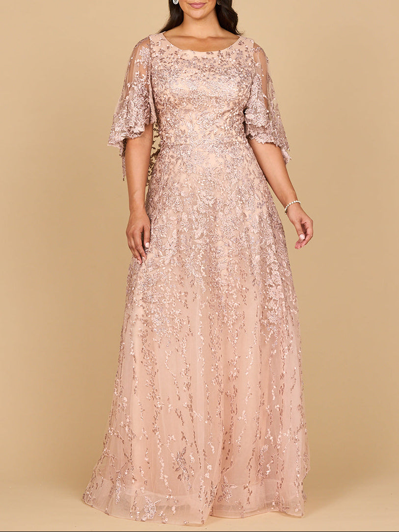 Cape Sleeve Mother's Gown | 28881
