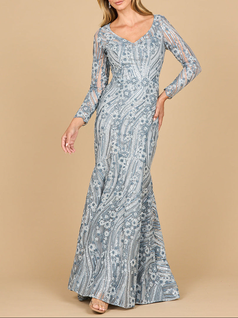 Mermaid, Long Sleeve Gown | 28885
