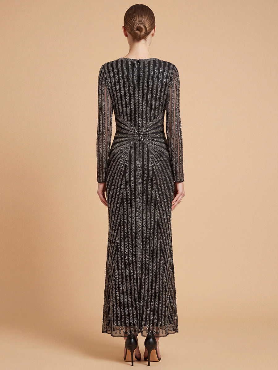 Lara 28892 - Long Sleeve Beaded Gown