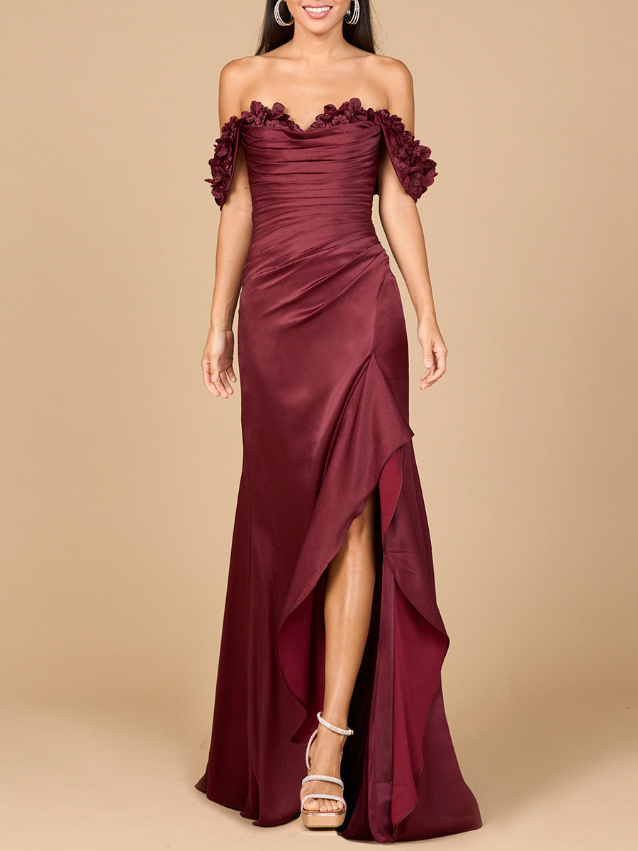 Off Shoulder Crepe Gown | 28916