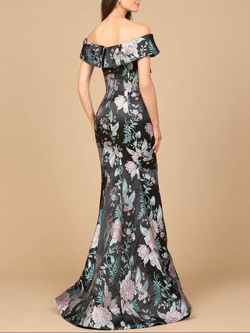 Fitted, Mermaid Brocade Gown