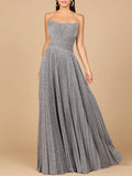 Flowing Pleated, Strapless Dress