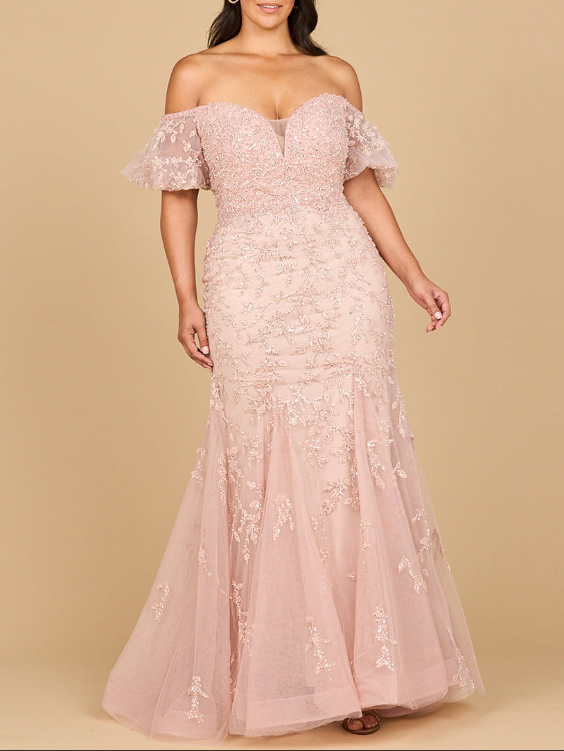 Lace, Off Shoulder Mermaid Gown