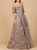 Off Shoulder Lace Ballgown
