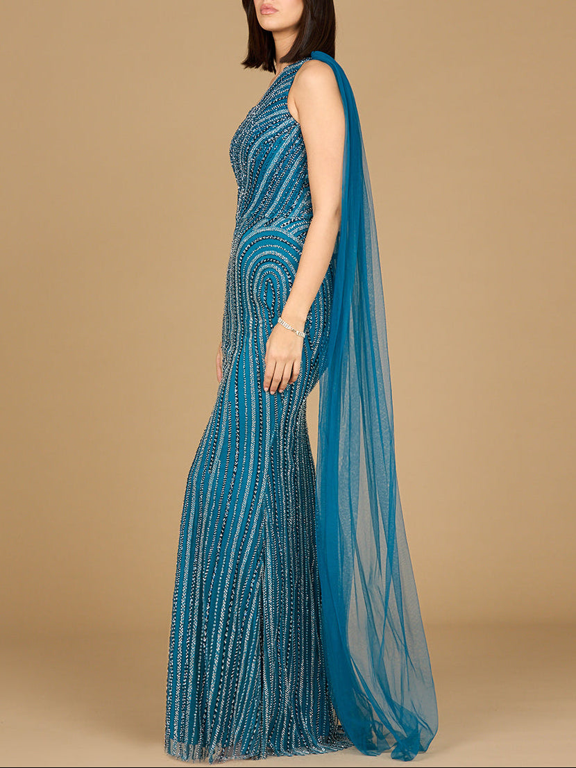 One Shoulder Fitted Gown