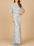 Cape Sleeve Mermaid Gown