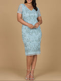 Beaded Midi Dress with Cap Sleeves