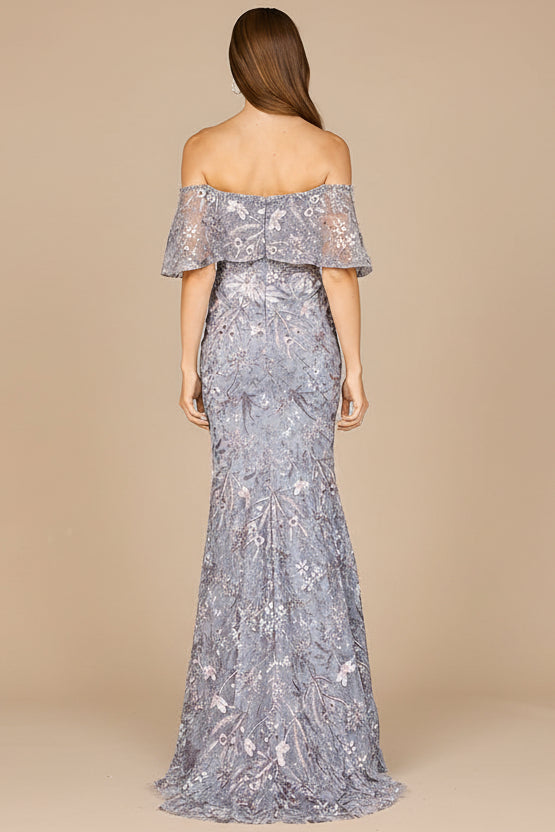 Elegant Off Shoulder Embellished Gown
