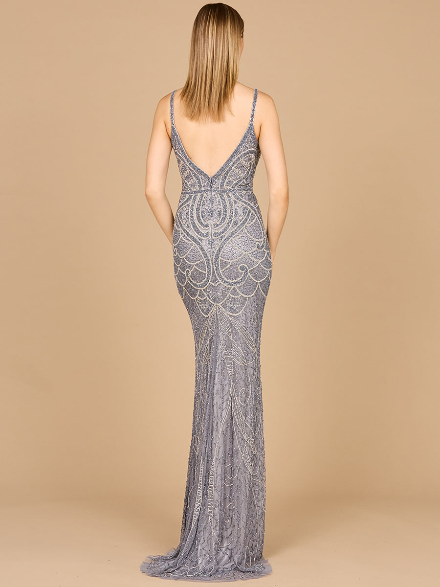 V-Neck Fitted Gown | 29006