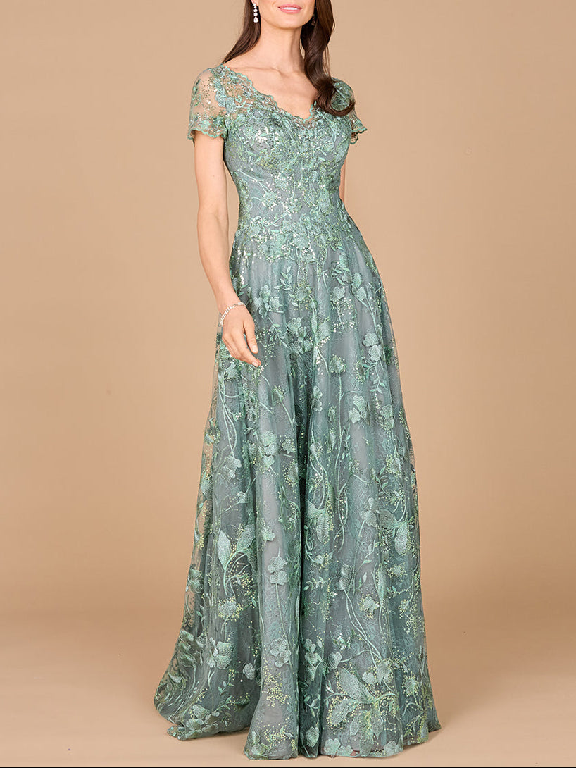 Tonal Lace Ballgown | 29017