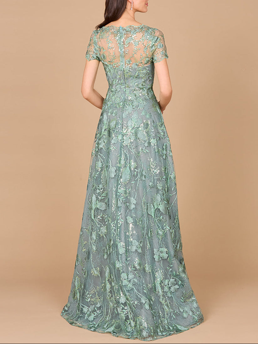 Tonal Lace Ballgown | 29017