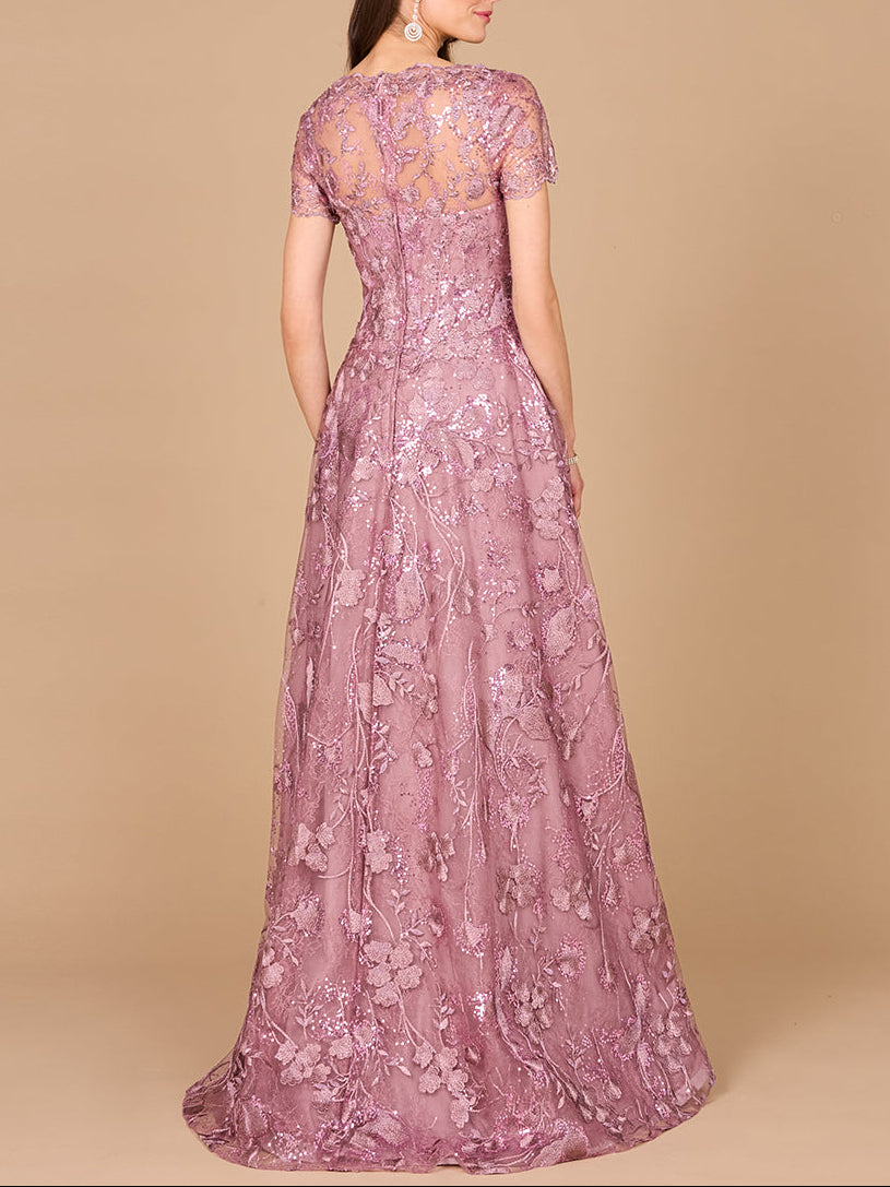 Tonal Lace Ballgown | 29017