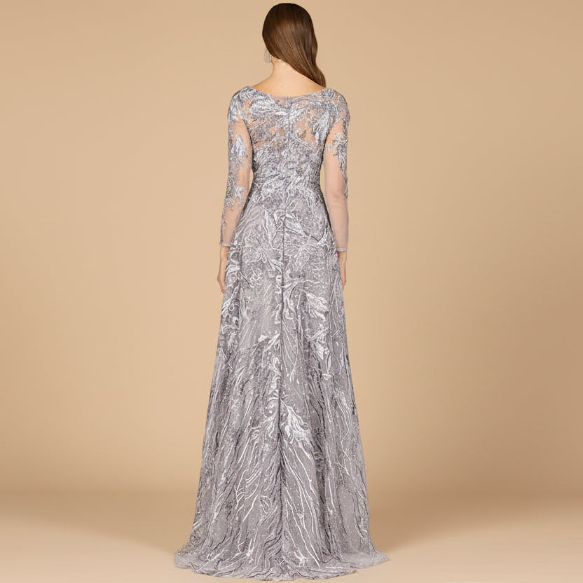 Long Sleeve Modest A-line Gown
