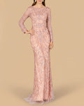 High Neck Long Sleeve Lace Gown | 29050