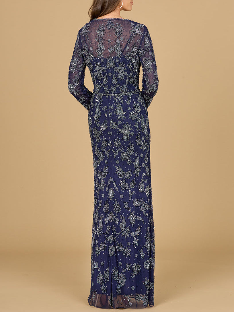 Sheath Gown with Long Sleeve Jacket