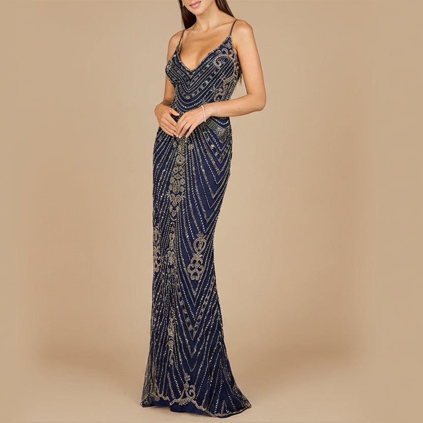 Spaghetti Strap Beaded Dress