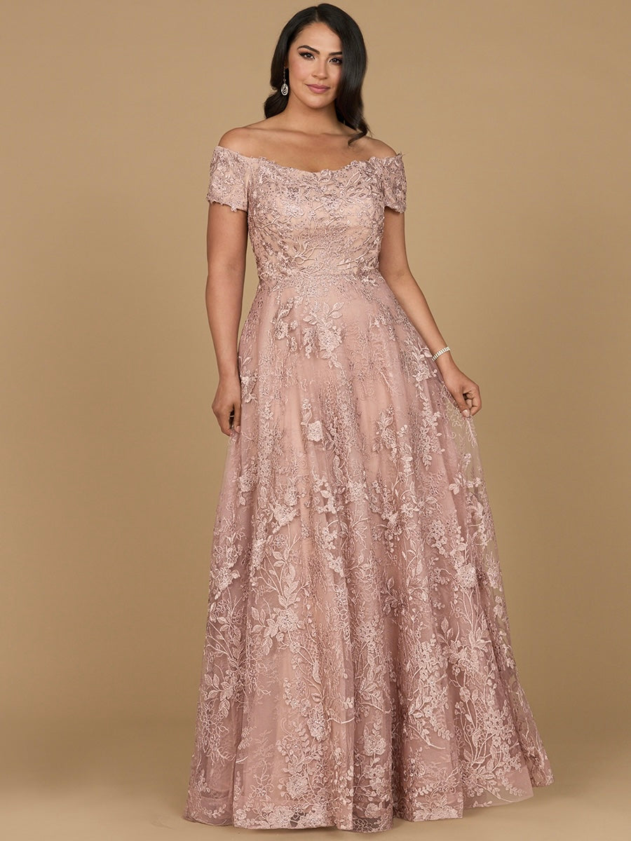 Off Shoulder A-Line Gown | Lara 29122