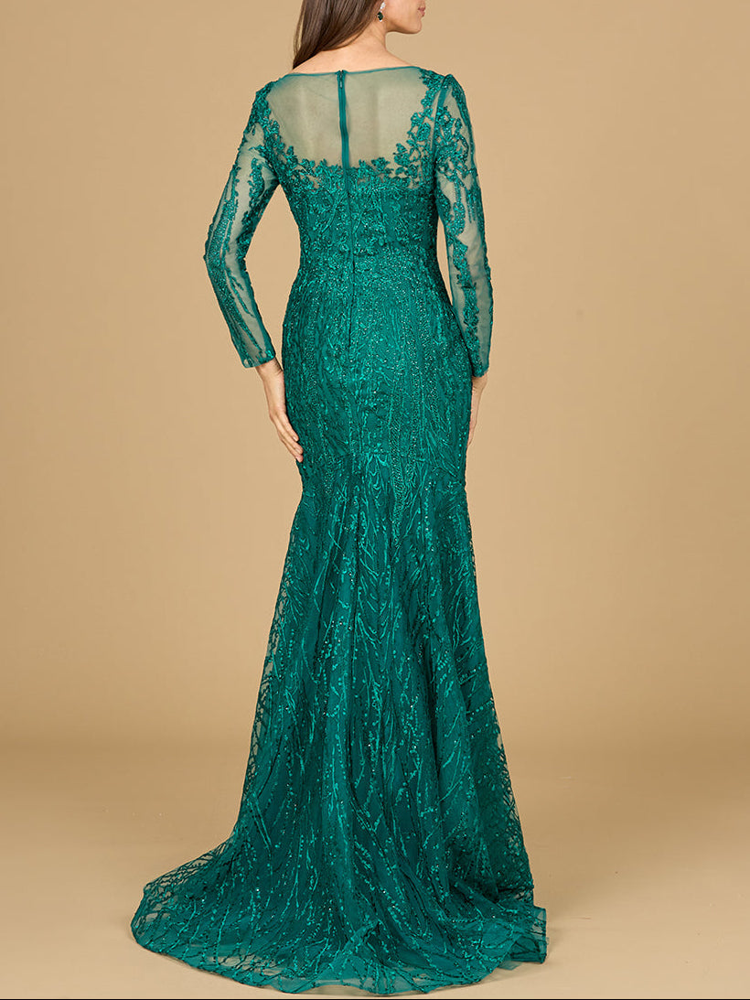 Mermaid, Long Sleeve Lace Gown