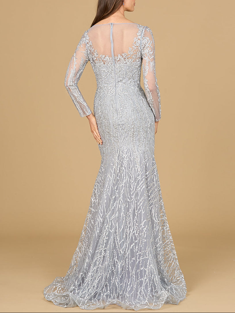 Mermaid, Long Sleeve Lace Gown