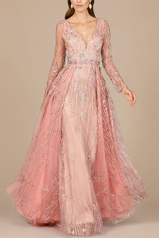 Elegant Overskirt Dress with Long Sleeves