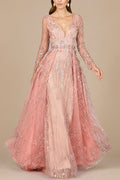Elegant Overskirt Dress with Long Sleeves