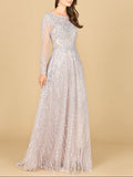 Long Sleeve High Neck Gown | 29154