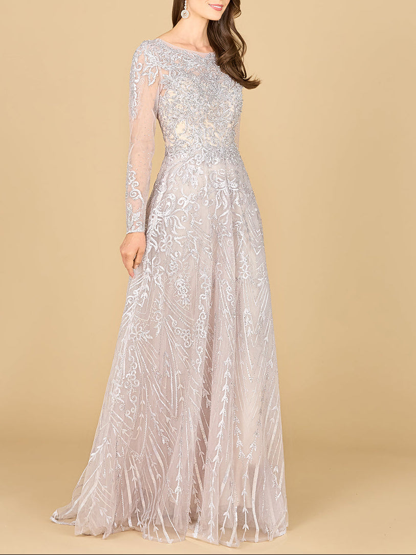 Long Sleeve High Neck Gown | 29154
