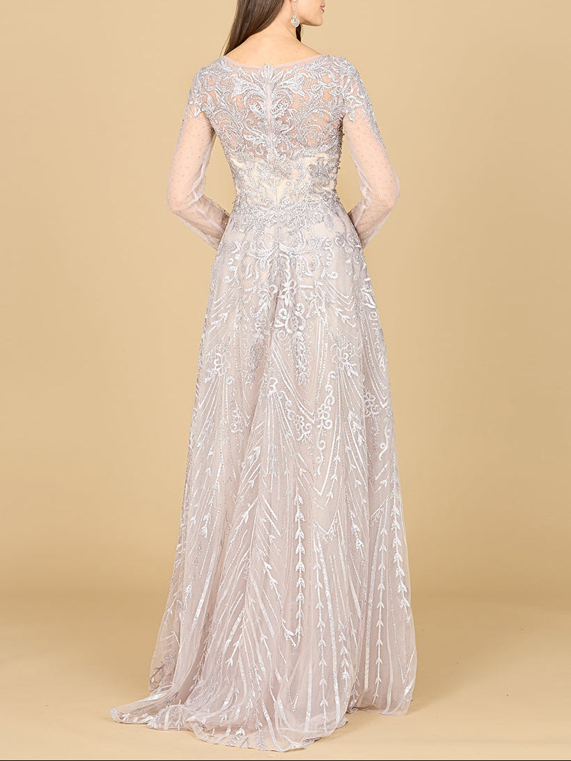 Long Sleeve High Neck Gown | 29154