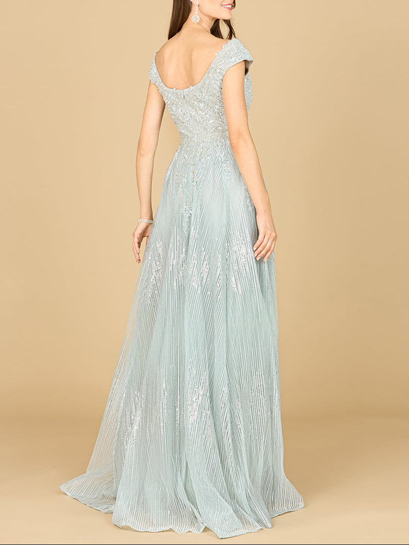 Cap Sleeve Lace Ballgown