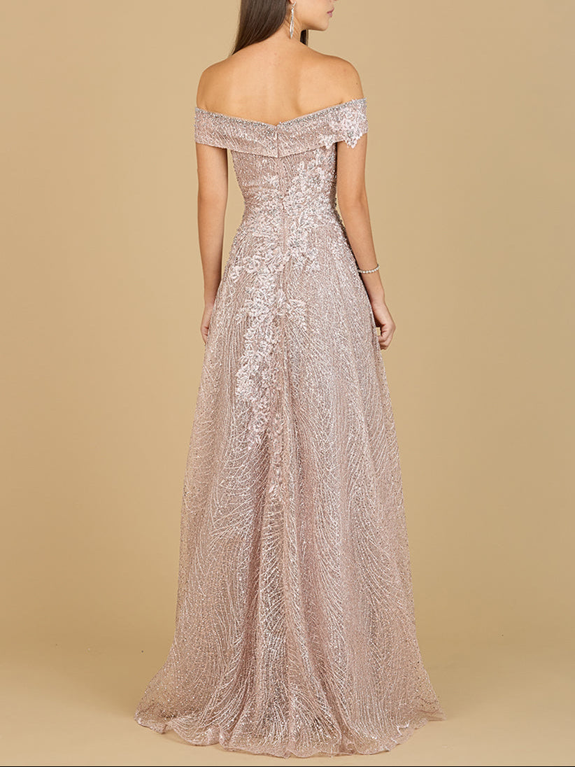 Off Shoulder Embroidered Ballgown