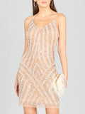 Lara 28859 - Spaghetti Strap Beaded Cocktail Dress