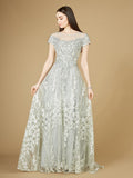 Cap Sleeve Lace A-Line Dress
