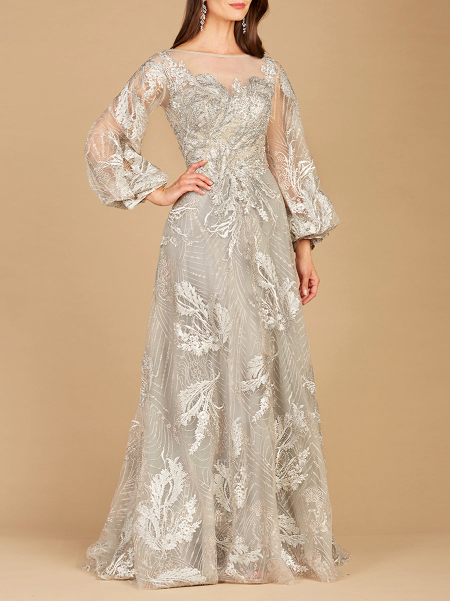 Balloon Sleeves Ball Gown