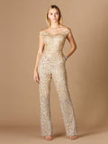 Beaded Off Shoulder Jumpsuit - OUTLET