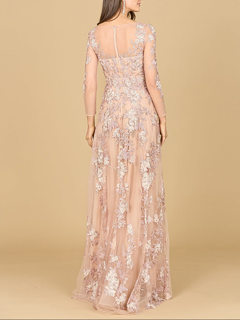 Long Sleeve Modest Lace Gown