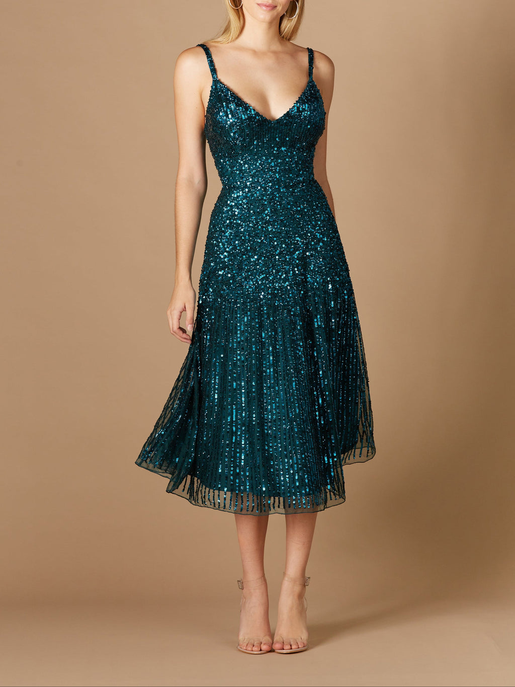 Flowing, Sequin Midi Dress