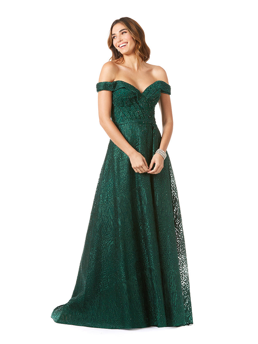 Tonal Beaded Off Shoulder Ballgown | 29349