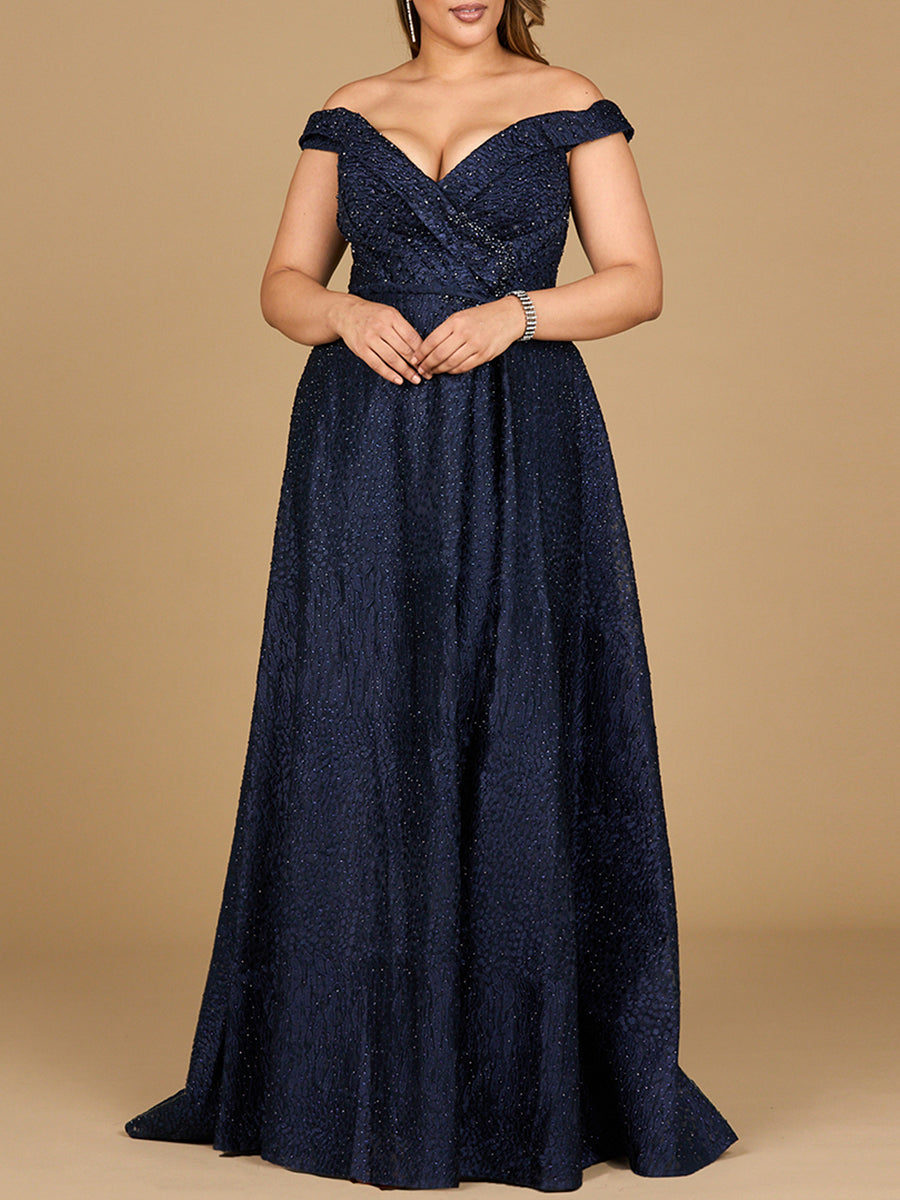 Tonal Beaded Off Shoulder Ballgown | 29349